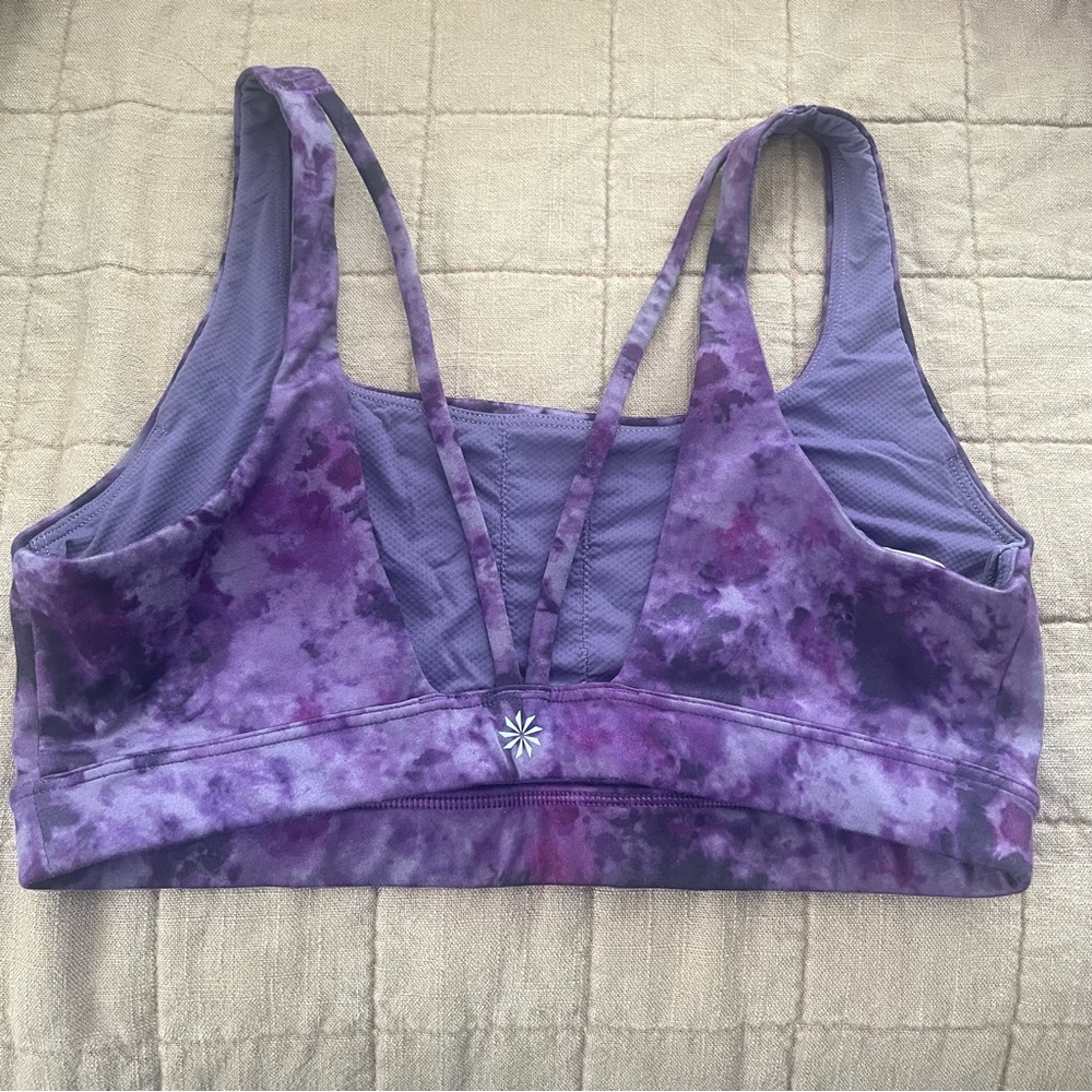 Athleta Sports Bra Purple Tie dye Size Small!